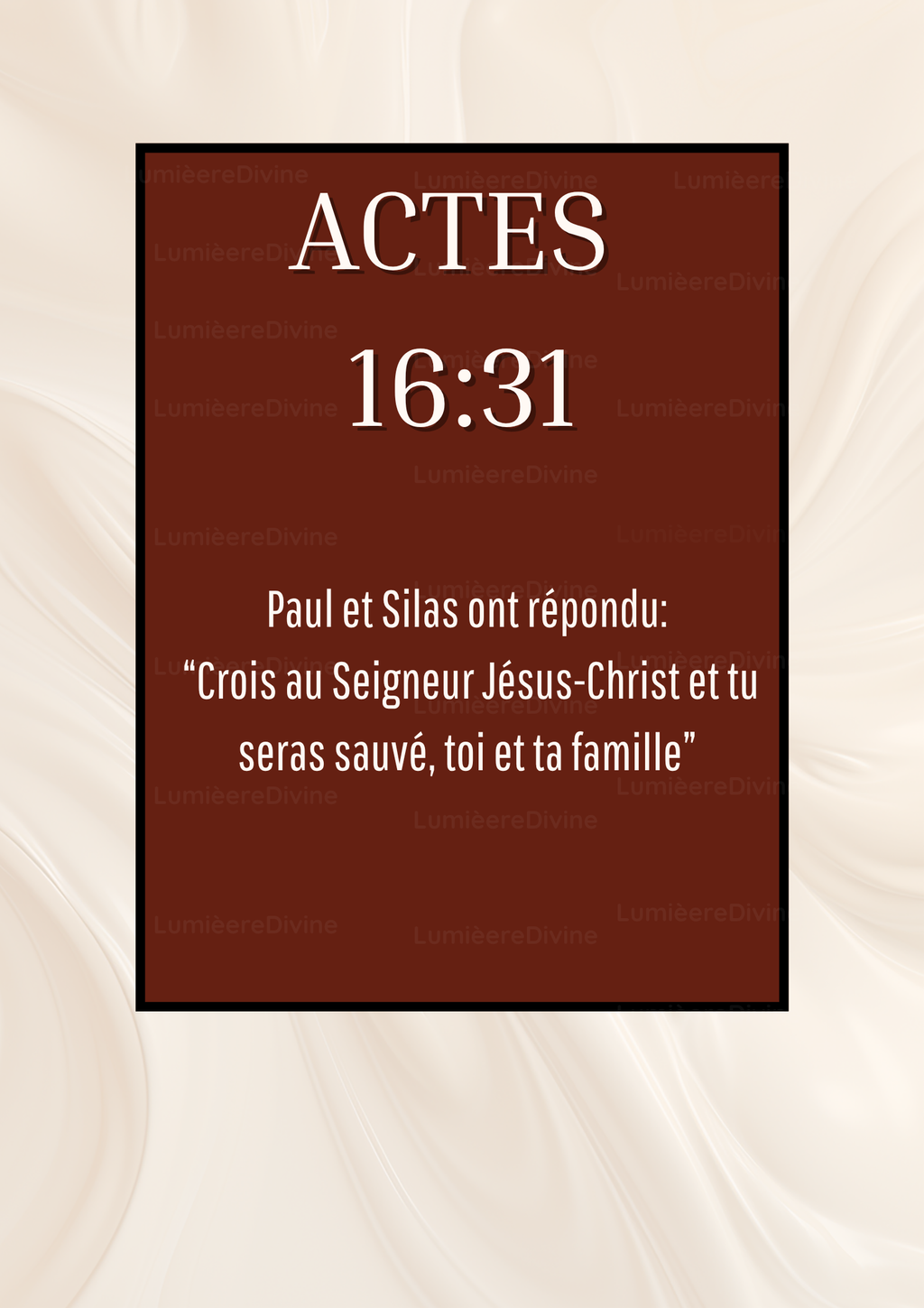 Affiche Chrétienne - Actes 16:31