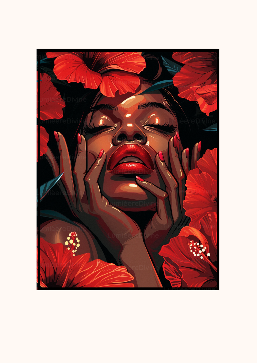 Affiche Afro Art - Femme Fleurit