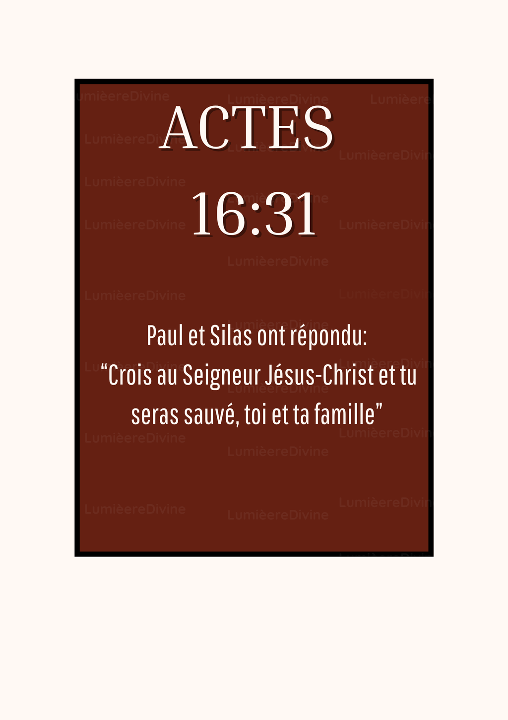 Affiche Chrétienne - Actes 16:31