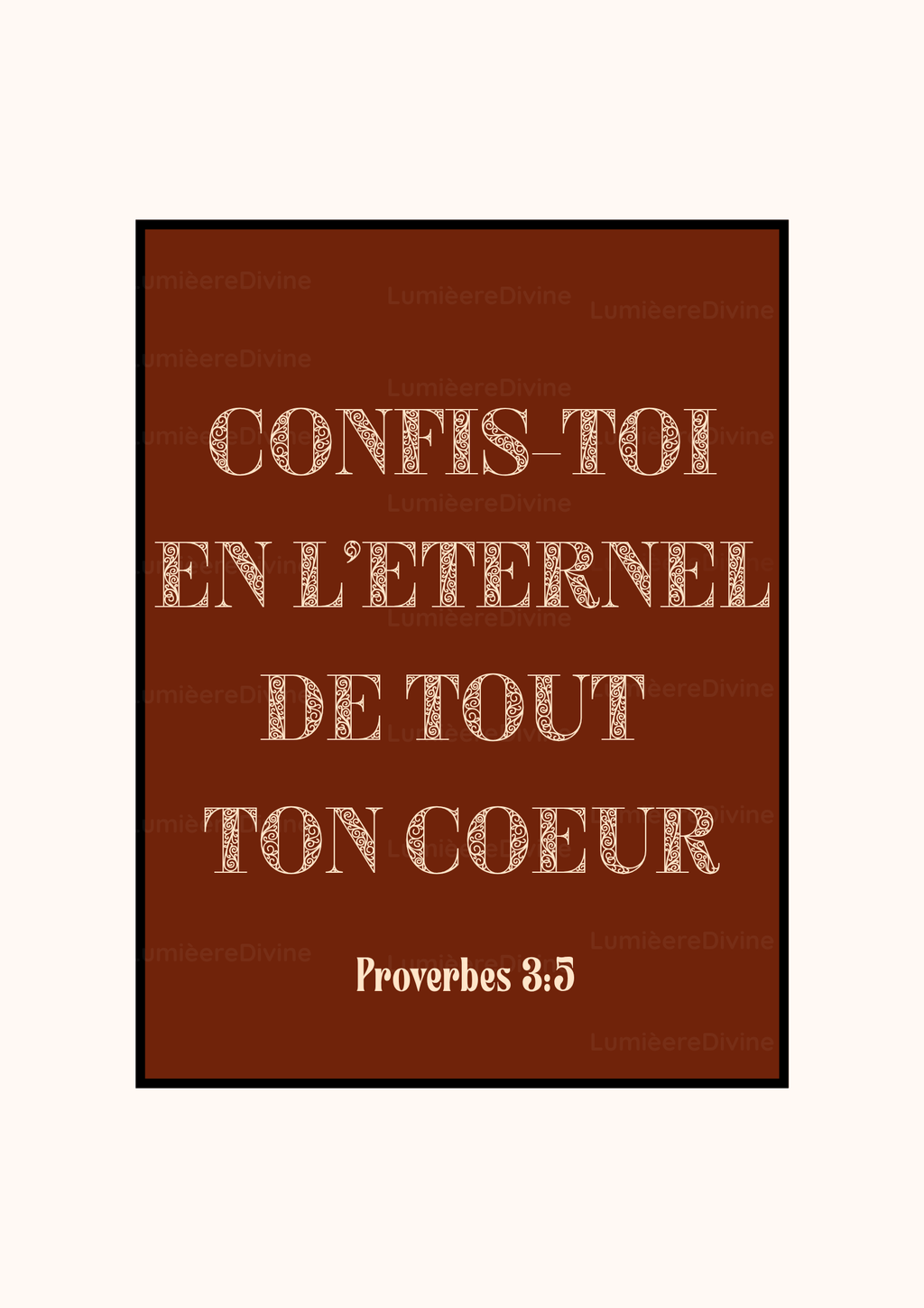 Affiche Chrétienne - Proverbes 3:5