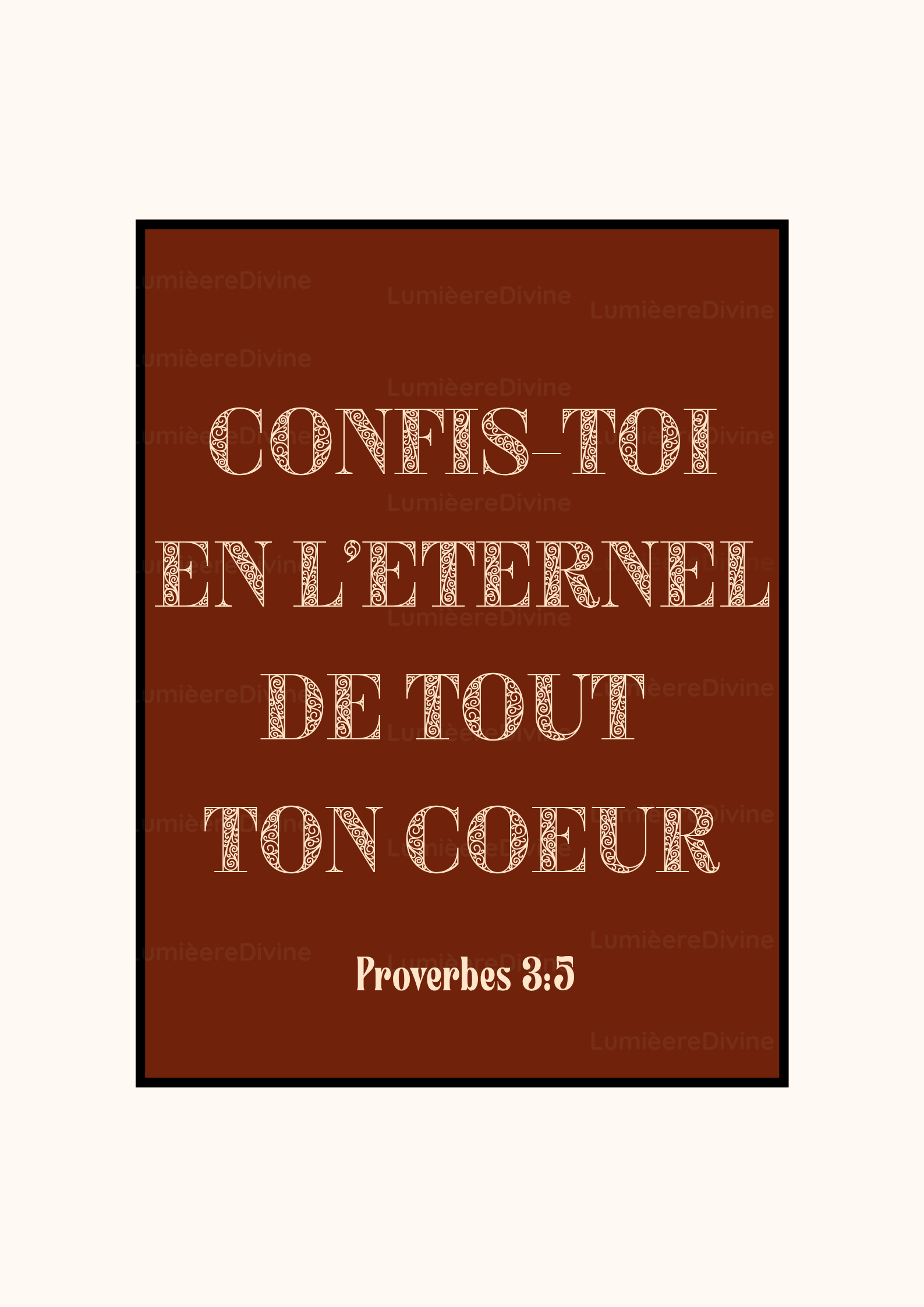 Affiche Chrétienne - Proverbes 3:5